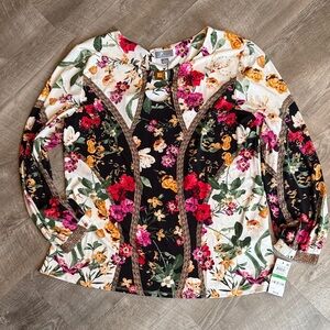JM Collection Multicolor Floral Blouse